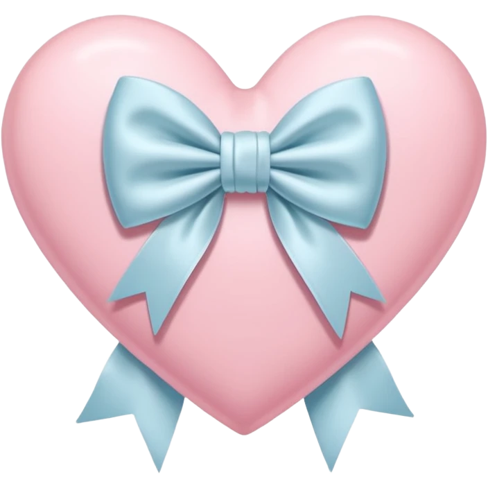 Pastel pink heart with white bow emoji