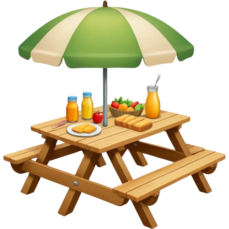 picnic table with food items on it emoji