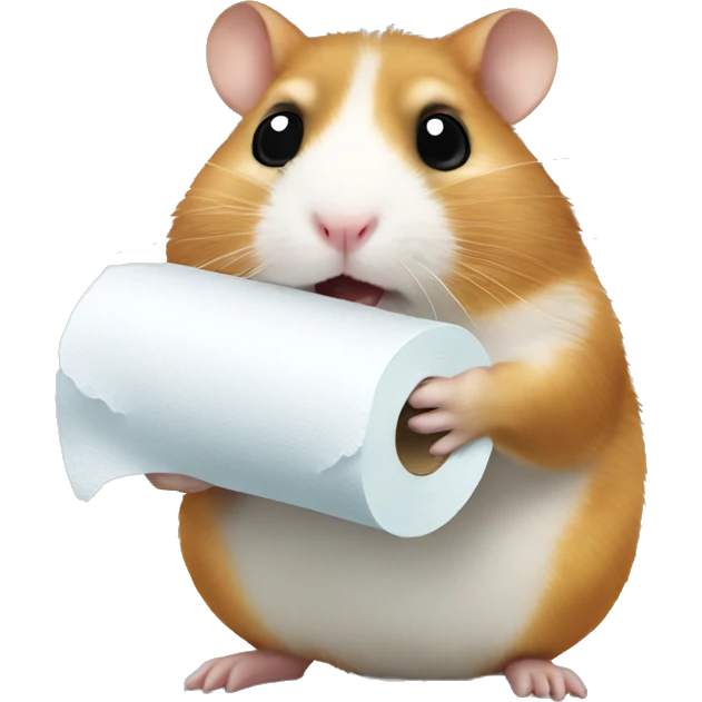 Hamster holding toilet paper emoji