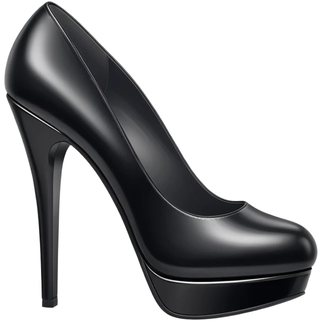 ultra realistic shiny black leather platform heels emoji