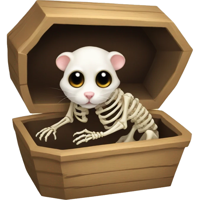 Hamster Skeleton in coffin  emoji