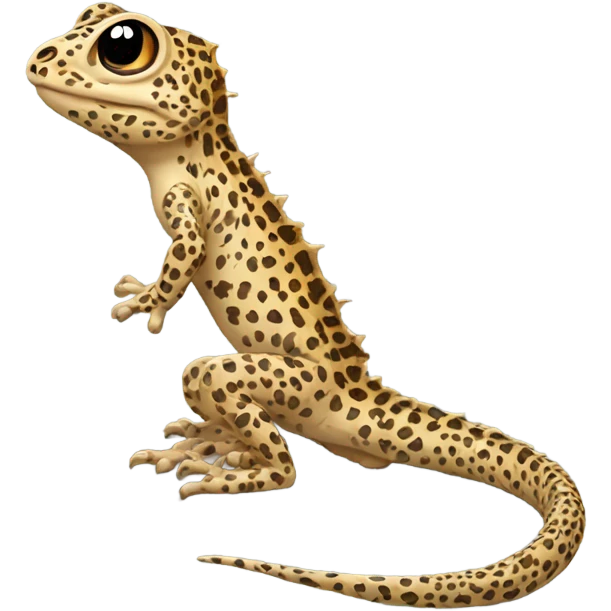 Cute leopard print lizard emoji
