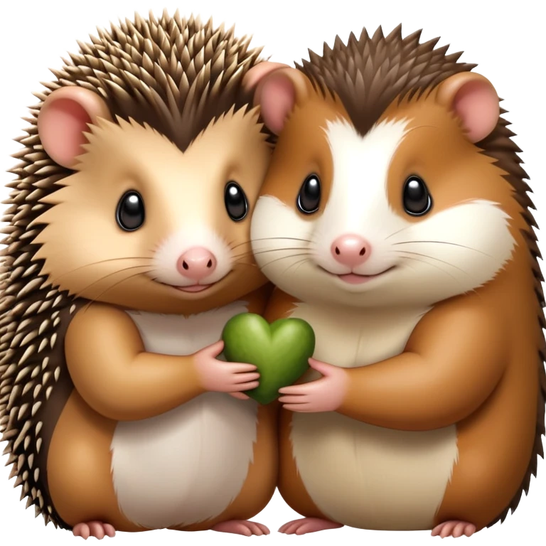 Un riccio africano è una cavia peruviana che si abbracciano emoji