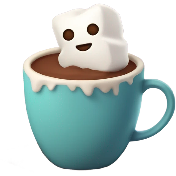 cocoa with marshmallow in cozy cup emoji