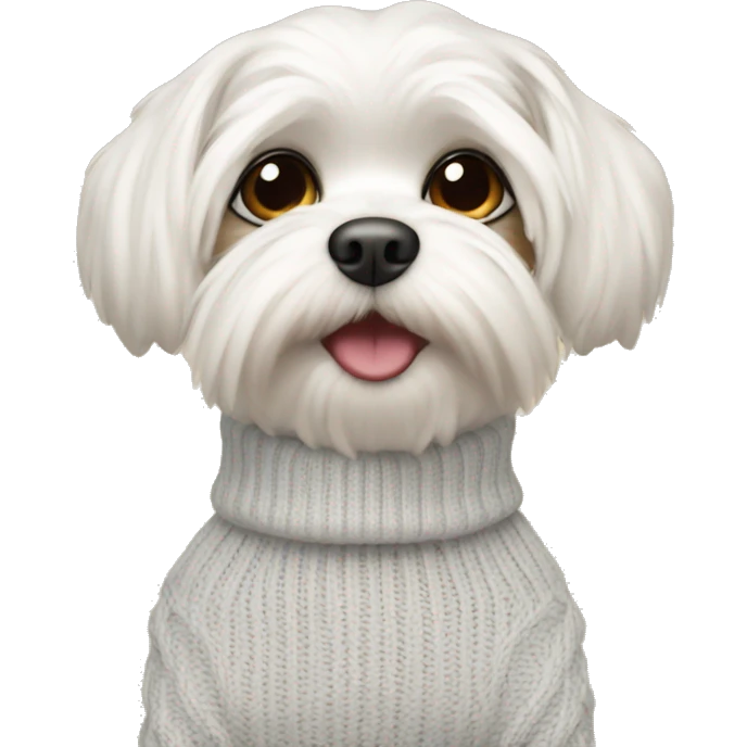 Maltese in a turtleneck sweater  emoji