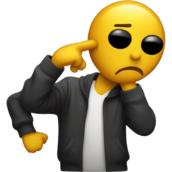 Dabbing emoji with its head dipping low emoji