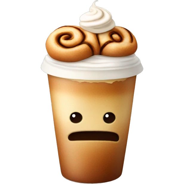 Cinnamon and cappuccino bun in a disposable glass emoji