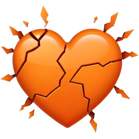 Cœur brisé orange emoji