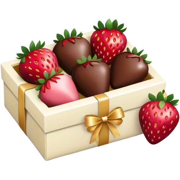 gift set of strawberries in chocolate emoji