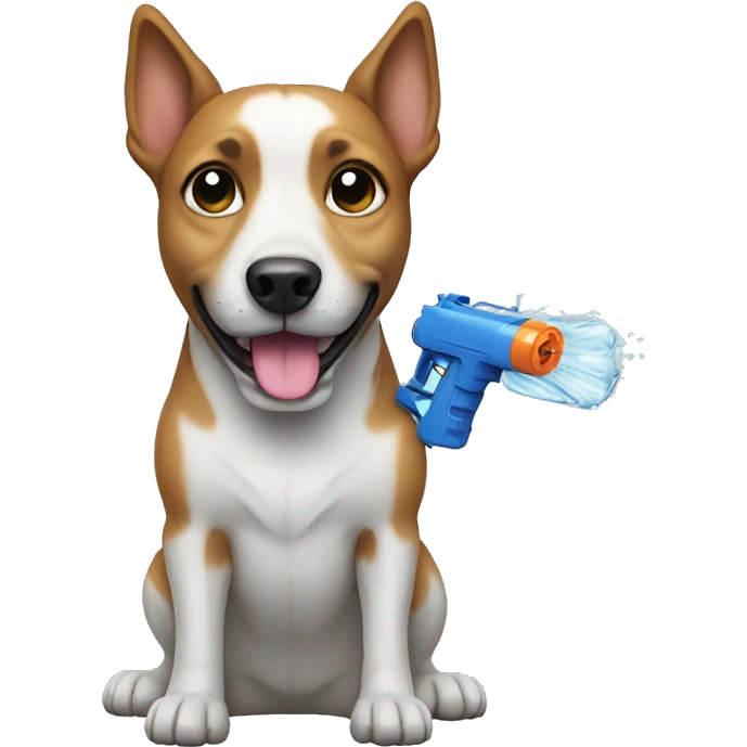 Dog with water gun emoji
