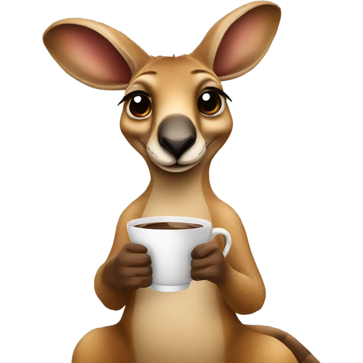 Kangaroo with coffee  emoji