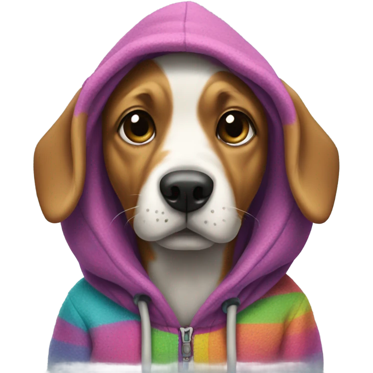Dog wearing a hoodie emoji