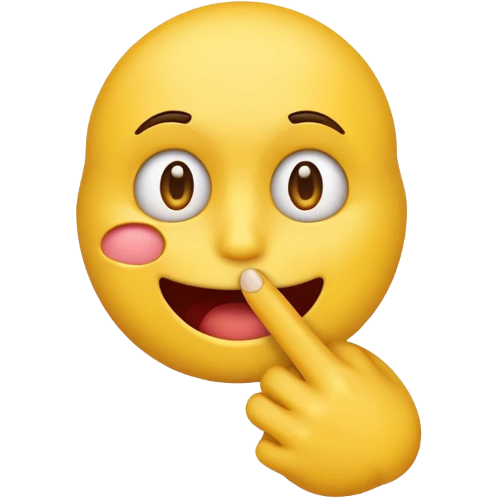 Yellow emoji biting the tip of its finger  emoji