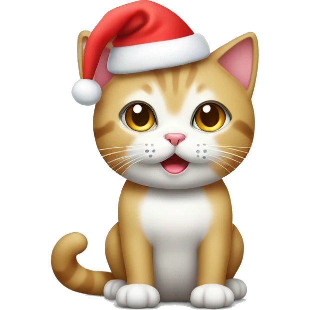 cute thai cat with christmas light emoji