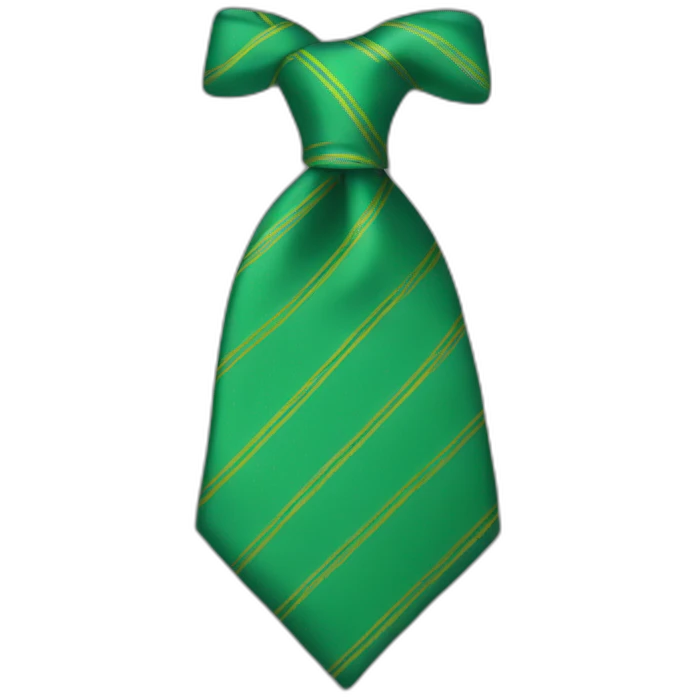 Green tie with grey and yellow lines emoji