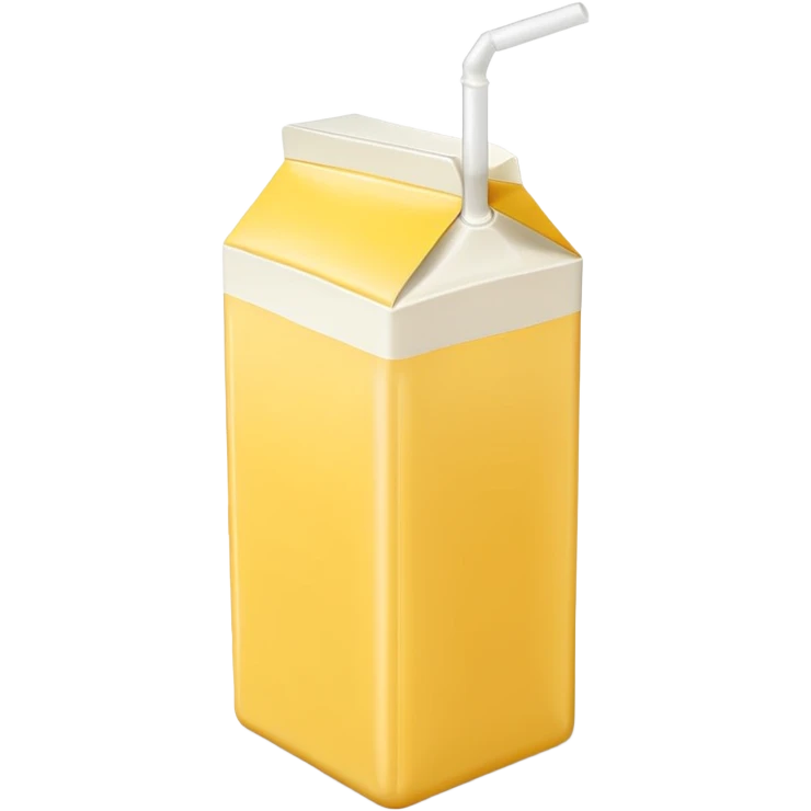 plain yellow milk box, minimal, no label, no straw, simple, clear emoji