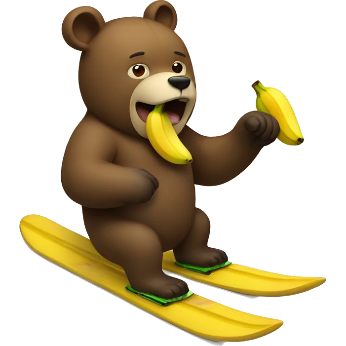 bear skiing eating a banana emoji