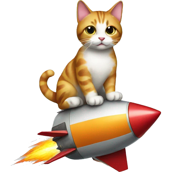 Cat on a rocket emoji