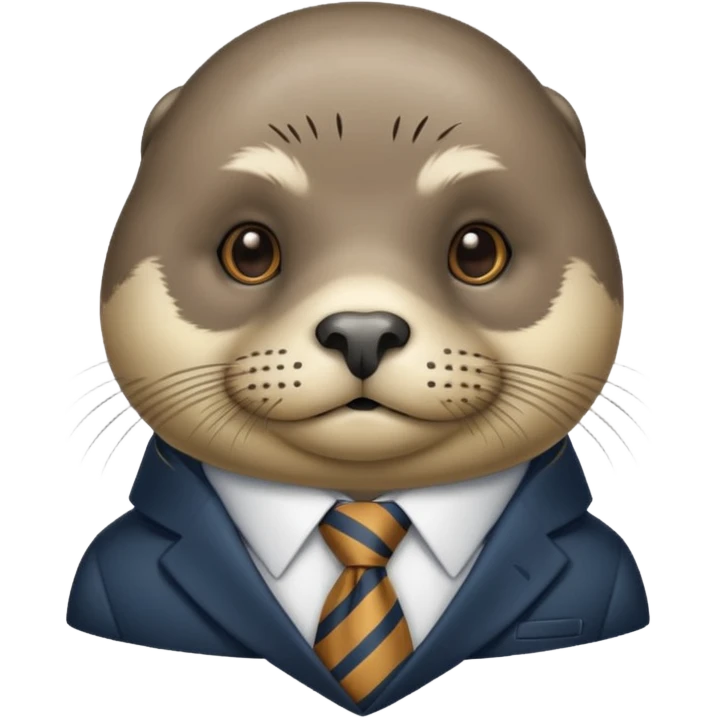 mustached seal with tie emoji