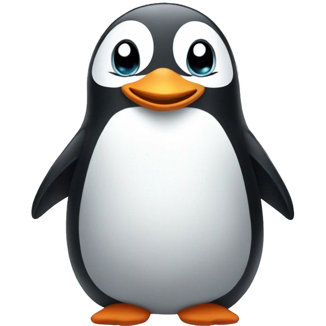 Cute and happy little penguin emoji