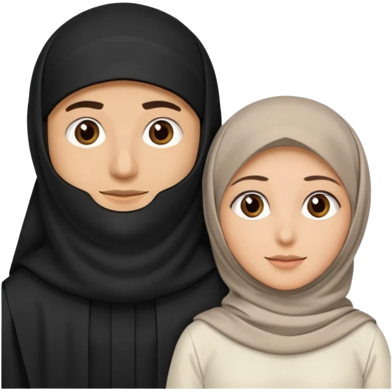 muslim couple, man in thobe woman in burka emoji