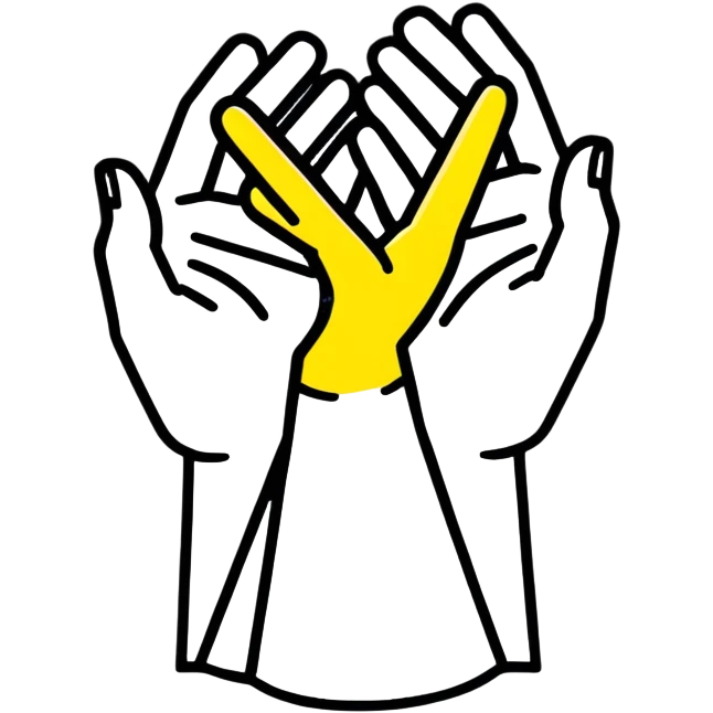 two yellow hands crossed in an X shape emoji