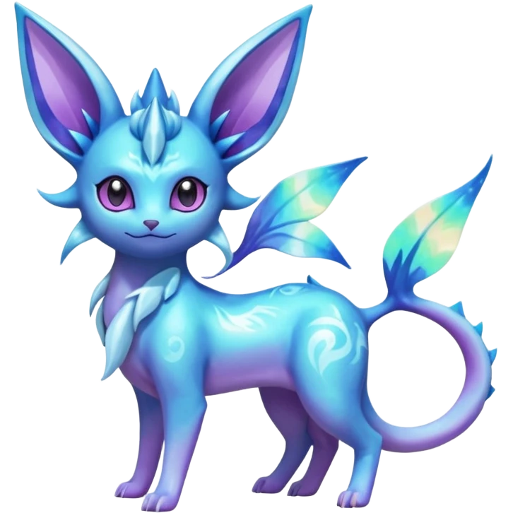Shiny Nebulae Espeon-Lumineon-Vaporeon-Glaceon-Dragonair-Fakémon-hybrid-creature (full body)  emoji