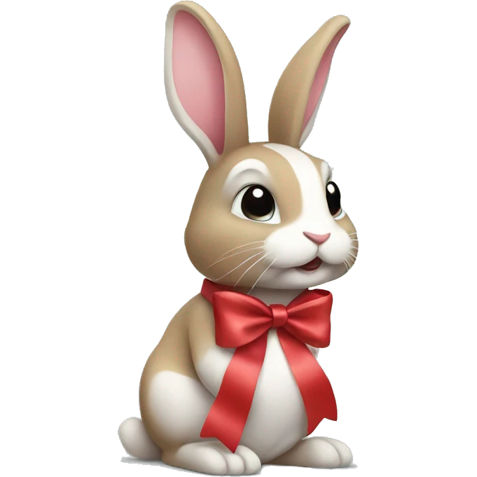 Rabbit wearing a ribbon emoji
