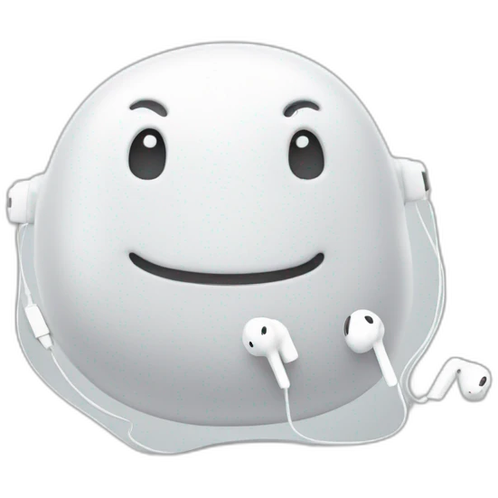 happy blob with white earphones emoji