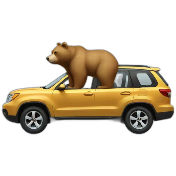 a car with a bear emoji