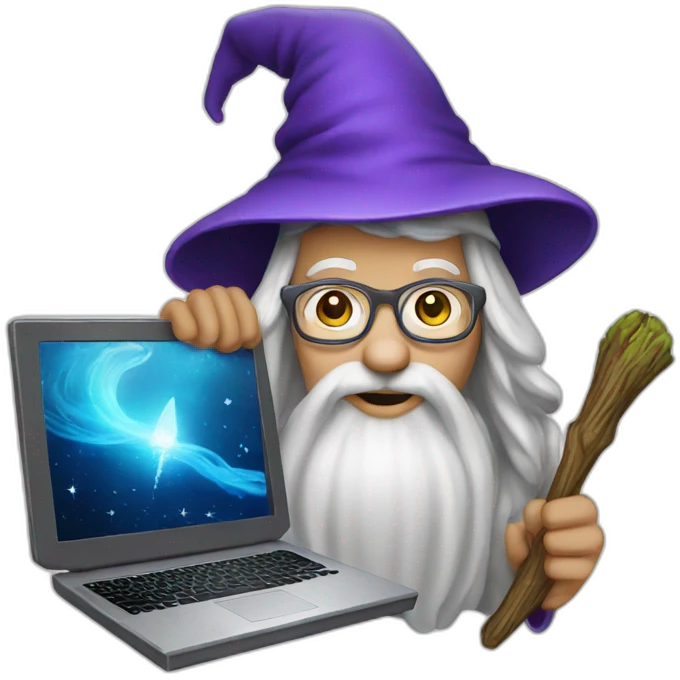wizard with computer emoji