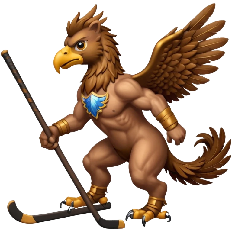 a griffin with a hockey stick emoji
