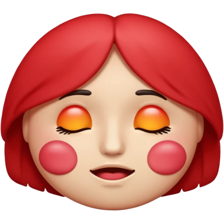 Hot face emoji with close eye. very blushy emoji