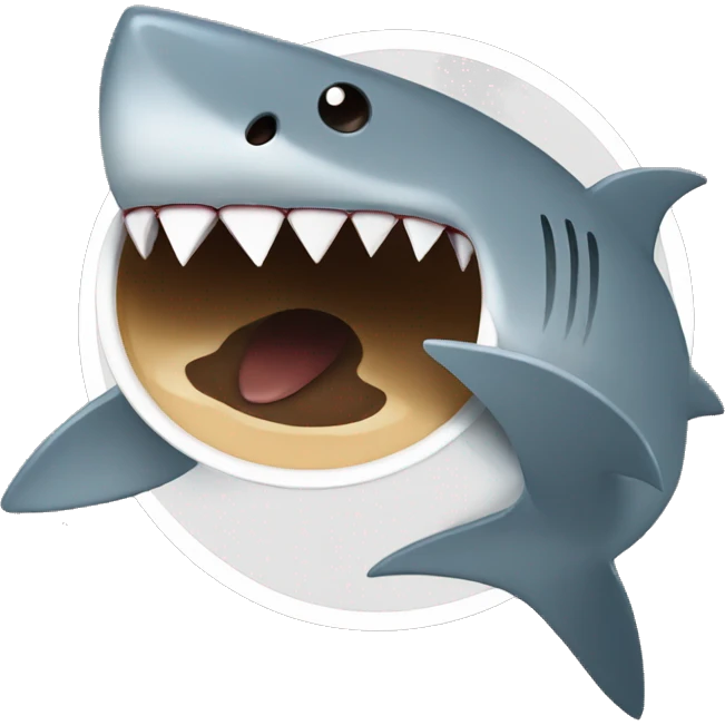 Shark wih coffee emoji