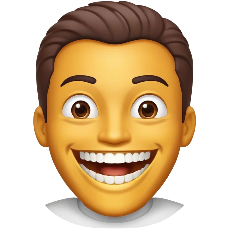 Super idol smiling a lot in a corny way (he probably saw something corny) but only his upper teeth are visible and the background is gray emoji