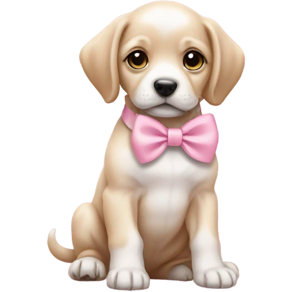 Puppy with baby pink bow emoji
