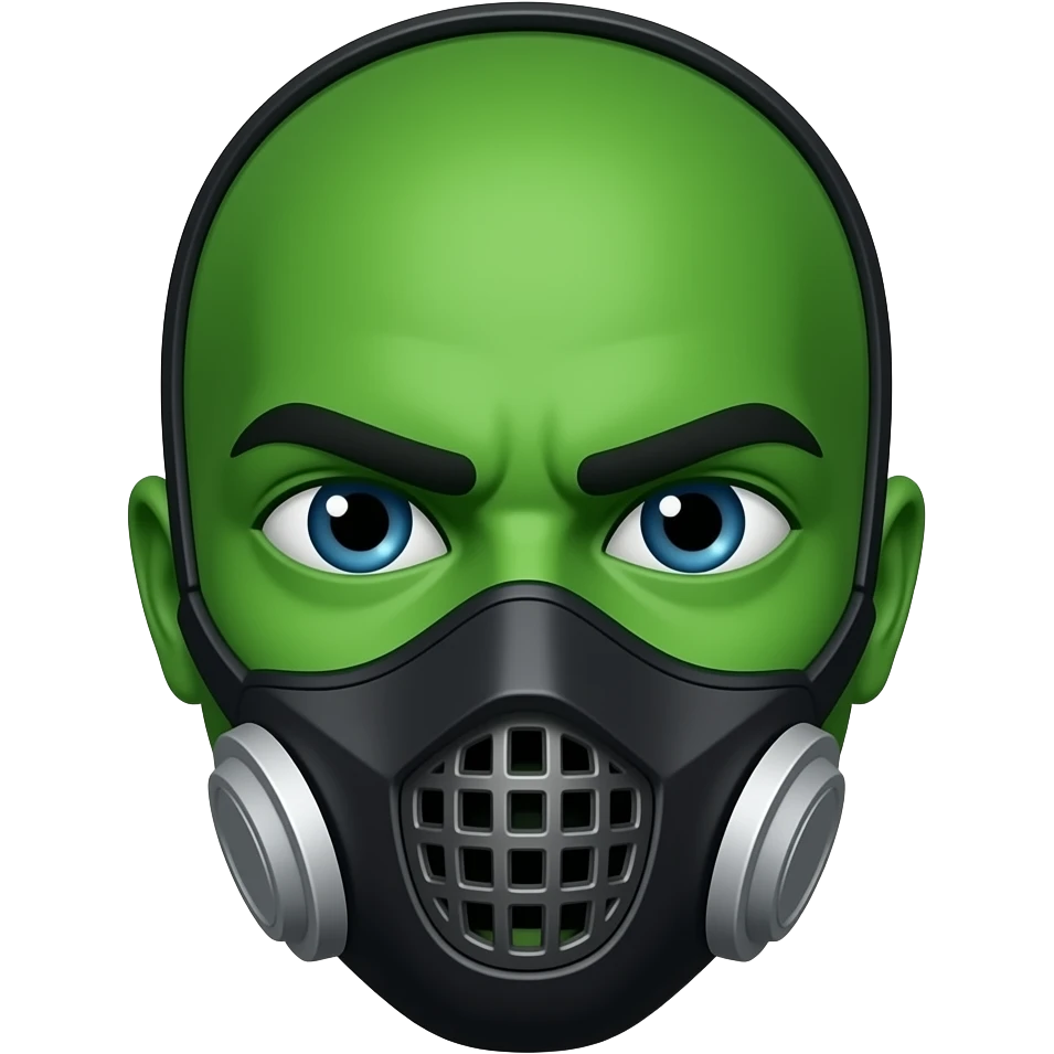 Green face black free forms silver grills black Nike ski mask emoji