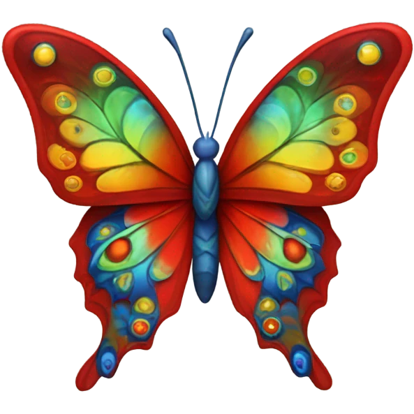 A multicolored red butterfly emoji
