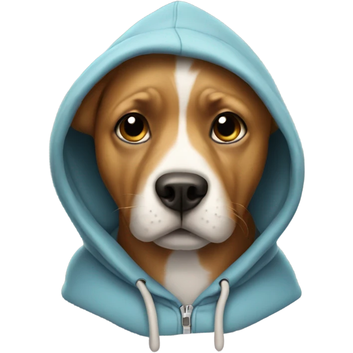 Dog wearing hoodie emoji