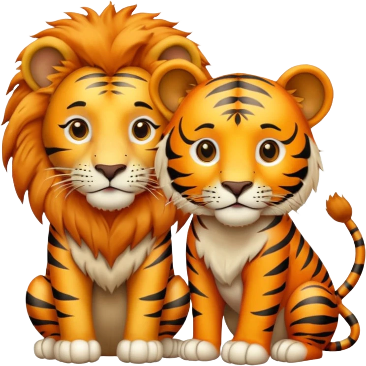 Un leon y un tigre emoji
