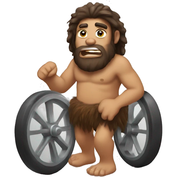 caveman with wheels emoji