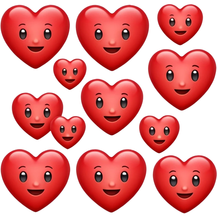 Hearts with happy  emoji