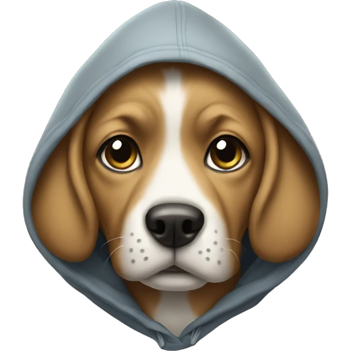 Dog wearing a hoodie  emoji