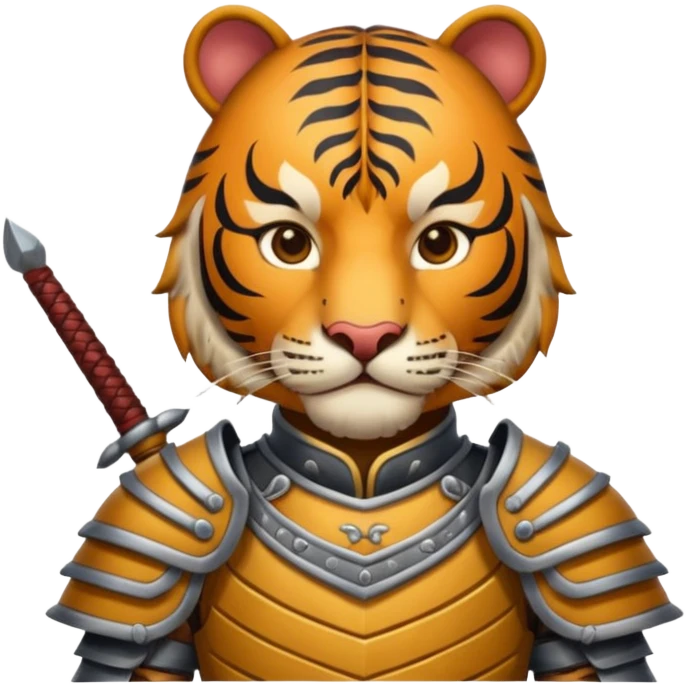 Ancient Chinese tiger warrior with traditional armor emoji