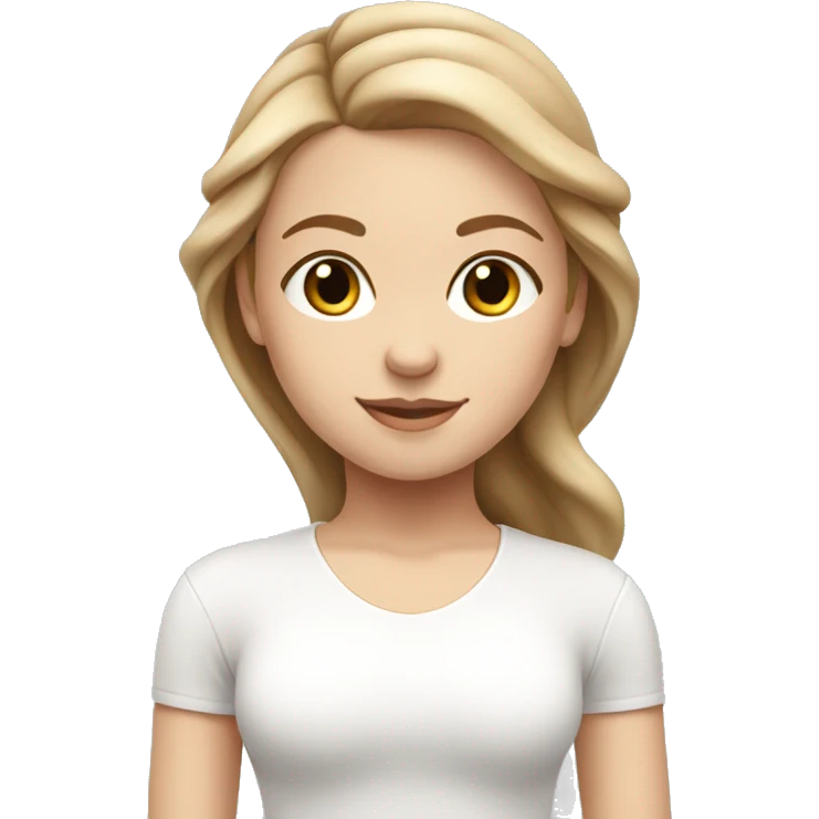 White beauty girl with light brown hair Pilates poses  emoji
