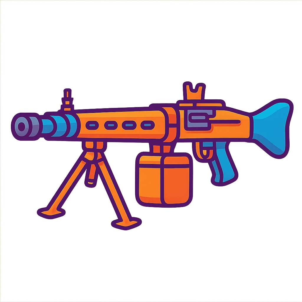 MG42 machine gun in cartoon style with bright colors emoji
