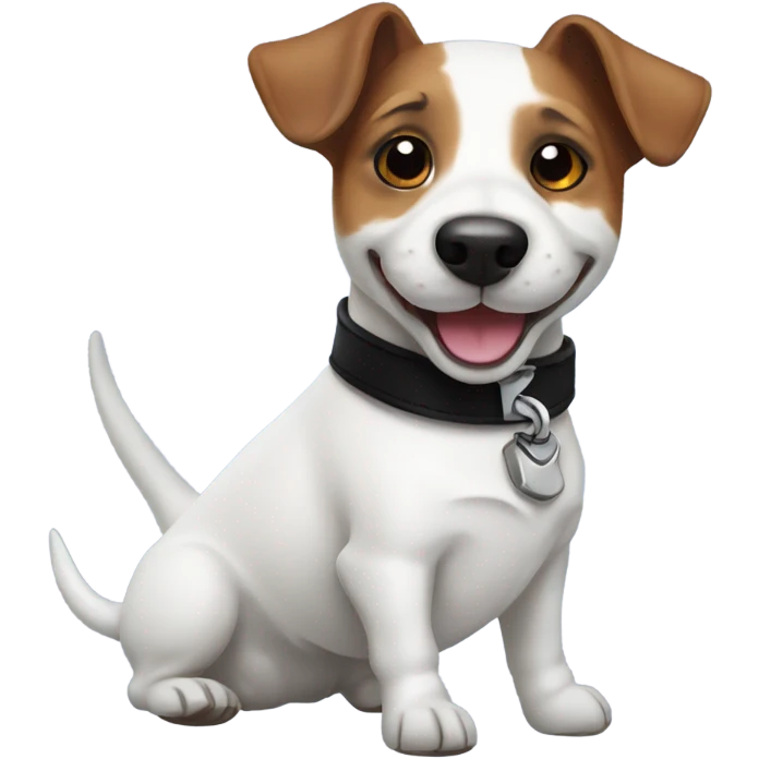 Happy Jack russell with a black collar emoji