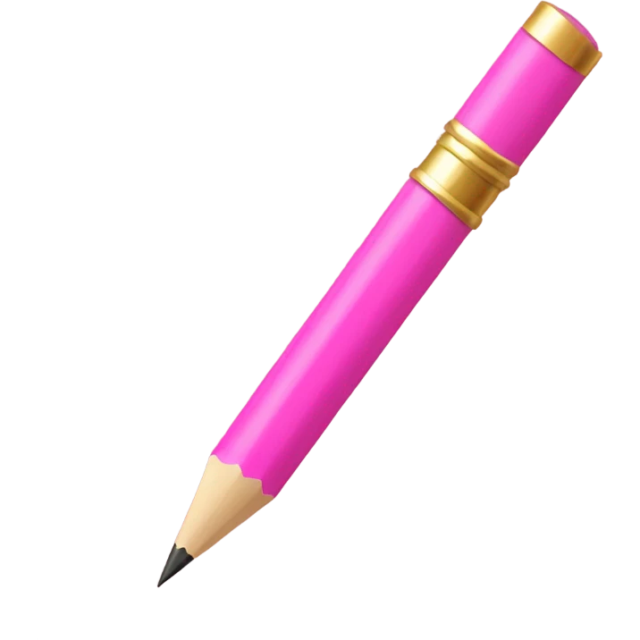 Pink pencil emoji
