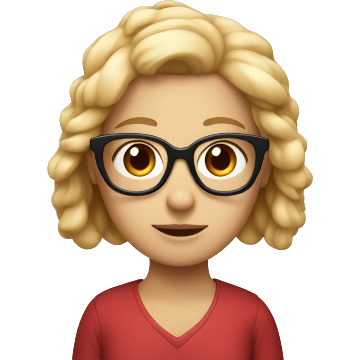 Maltipy with girl with red hear and glasses emoji