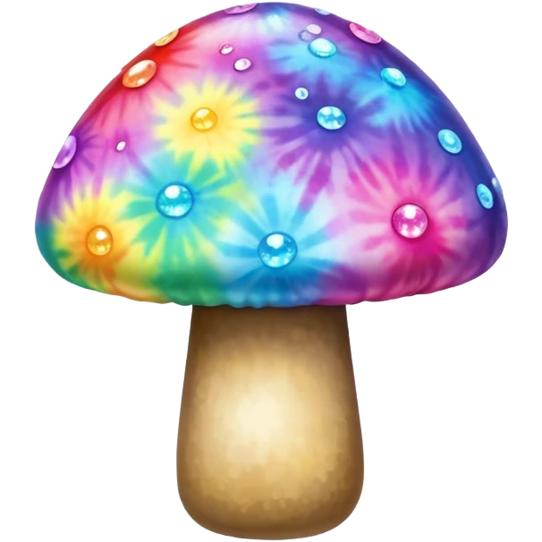 Tie dye mushroom with sparkles around it emoji